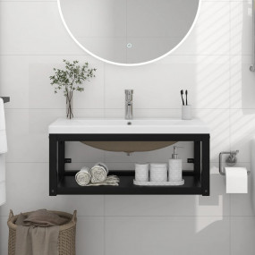 Washbasin Frame With Basin Black and White