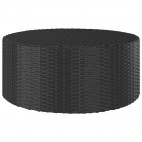Tea Table Black Poly Rattan 26.8 in Diameter Adjustable...