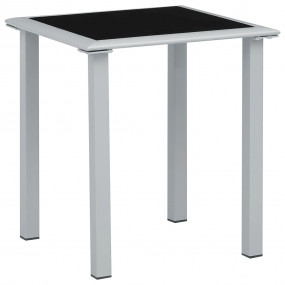 Outdoor Table Black and Silver Powder-coated steel, tem...