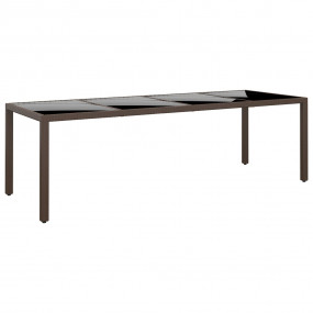 Garden Table Brown PE Rattan Large Tough Garden Table