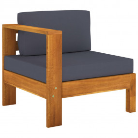 Wooden Sofa Dark Grey Solid Acacia Wood Medium Durable