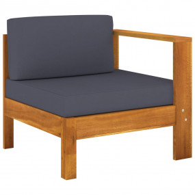 Wooden Sofa Dark Grey Solid Acacia Wood 27.6 in x 25.6 ...