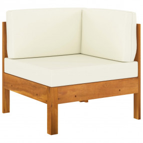 Corner Sofa Cream White Solid Acacia wood Standard Corn...