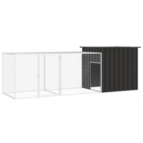 Chicken Cage Anthracite Galvanized Steel Large Adjustab...