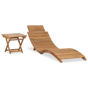 Sunlounger Teak Solid Teak wood Typical garden size Fol...