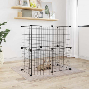 Pet Cage Black Powder-coated steel Adjustable size