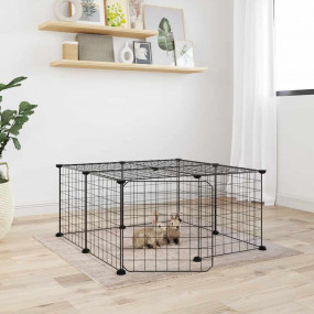 Pet Cage Black Powder-coated steel Adjustable Expandabl...