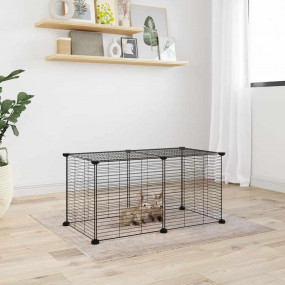 Pet Cage Black Powder-Coated Steel Spacious Expandable ...