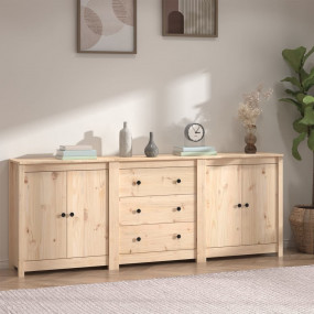 Sideboard Natural Pine Solid Pine Wood Large Sideboard