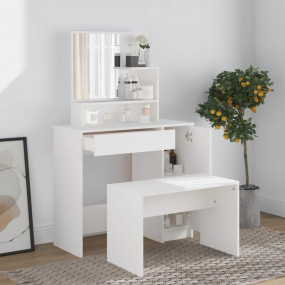 Dressing Table Set White Engineered wood Medium