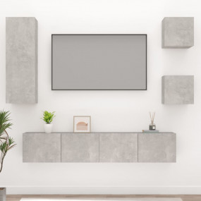 TV Cabinet Set Set of 5 Concrete grey Engineered wood 5...