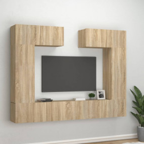 TV Cabinet Set 6 Pieces Sonoma Oak Engineered Wood Vari...