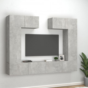TV Cabinet Set Set of 6 Concrete grey Engineered wood M...