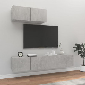 TV Cabinet Set Set of 3 Concrete grey Engineered wood