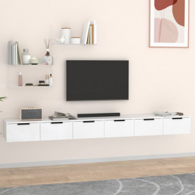 Wall Cabinet Set of 2 White Engineered Wood Large Stora...