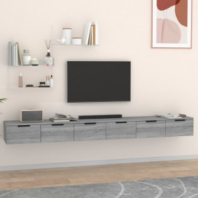 Wall Cabinet Set of 2 Grey Sonoma Engineered Wood 40.2 ...