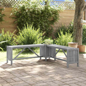 Garden Bench Grey Solid Acacia wood Medium Garden Bench...