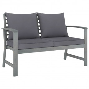 Garden Bench Grey Solid Acacia wood 47.2 in Garden Benc...