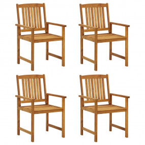 Garden Chair Set of 4 Brown Solid acacia wood Medium Du...
