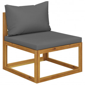 Middle Sofa Dark Grey Solid Acacia Wood Middle Durable