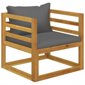 Wooden Chair Dark Grey, Natural Wood Solid Acacia Wood ...