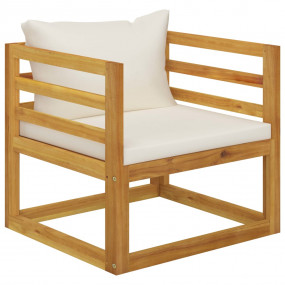 Wooden Chair Natural Wood Solid Acacia Wood Durable Arm...