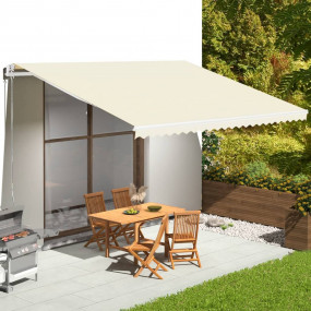 Replacement Awning Fabric Cream 100% Polyester with PU ...