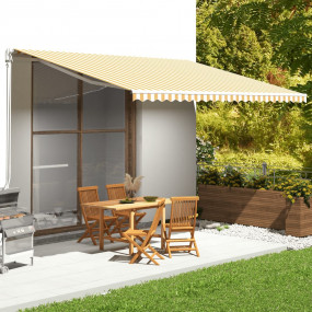 Replacement Awning Fabric Yellow and white