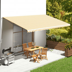 Replacement Awning Fabric Yellow and white