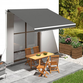 Awning Anthracite Polyester with PU coating 157.5 x 118...