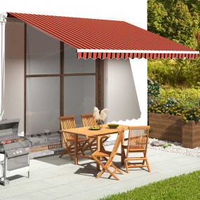 Replacement Awning Fabric Orange and Brown
