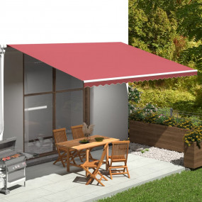 Replacement Awning Fabric Burgundy Red Polyester with P...