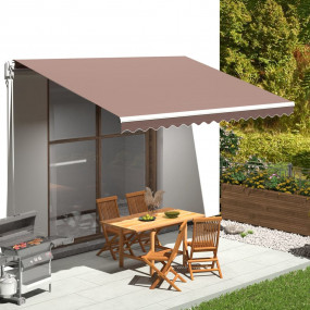 Replacement Awning Fabric Brown 100% Polyester with PU ...