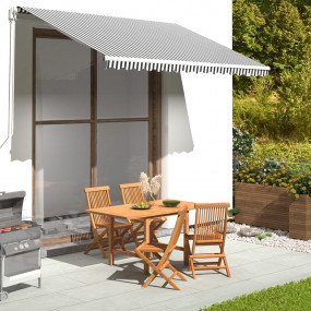 Replacement Awning Fabric Anthracite and White