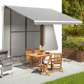 Replacement Awning Fabric Anthracite and white