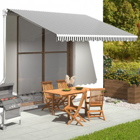 Replacement Awning Fabric Anthracite and White