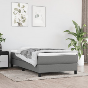 Bed Frame Dark grey Polyester, Plywood, Engineered wood...