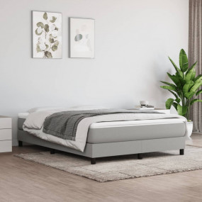 Bed Frame Light Gray Polyester, Plywood, Engineered woo...