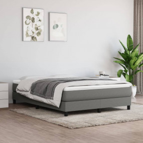 Bed Frame Dark Grey Polyester, Plywood, Engineered Wood...