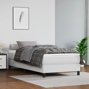 Bed Frame White Faux leather, plywood, engineered wood ...