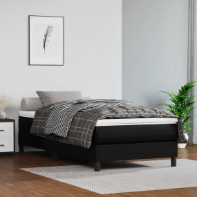 Bed Frame Black Faux leather, plywood Twin XL Sturdy Be...