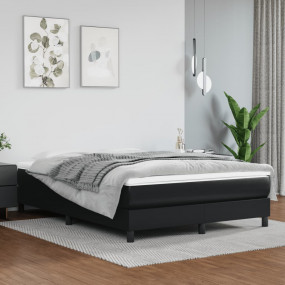 Bed Frame Black Faux leather, plywood, engineered wood ...