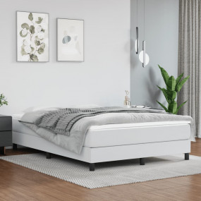 Bed Frame White Faux leather, plywood, engineered wood ...