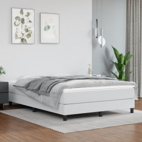 Bed Frame White Faux leather, plywood, engineered wood ...