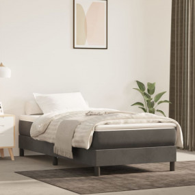 Bed Frame Dark Gray Velvet (100% polyester), plywood, e...