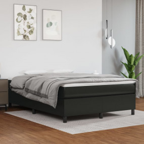 Bed Frame Black Faux leather, plywood, engineered wood ...