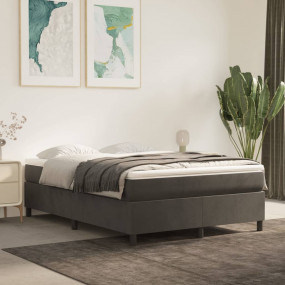 Bed Frame Dark grey Velvet, plywood, engineered wood Qu...