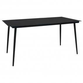 Dining Table Black Glass 74.8 x 35.4 in Modern Dining T...