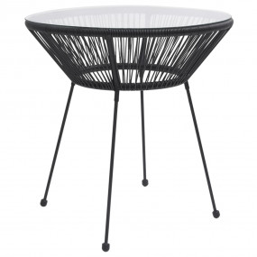 Garden Dining Table Black, Transparent