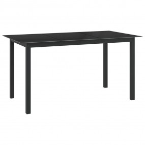 Garden Table Black Aluminum Medium Durable Garden Table